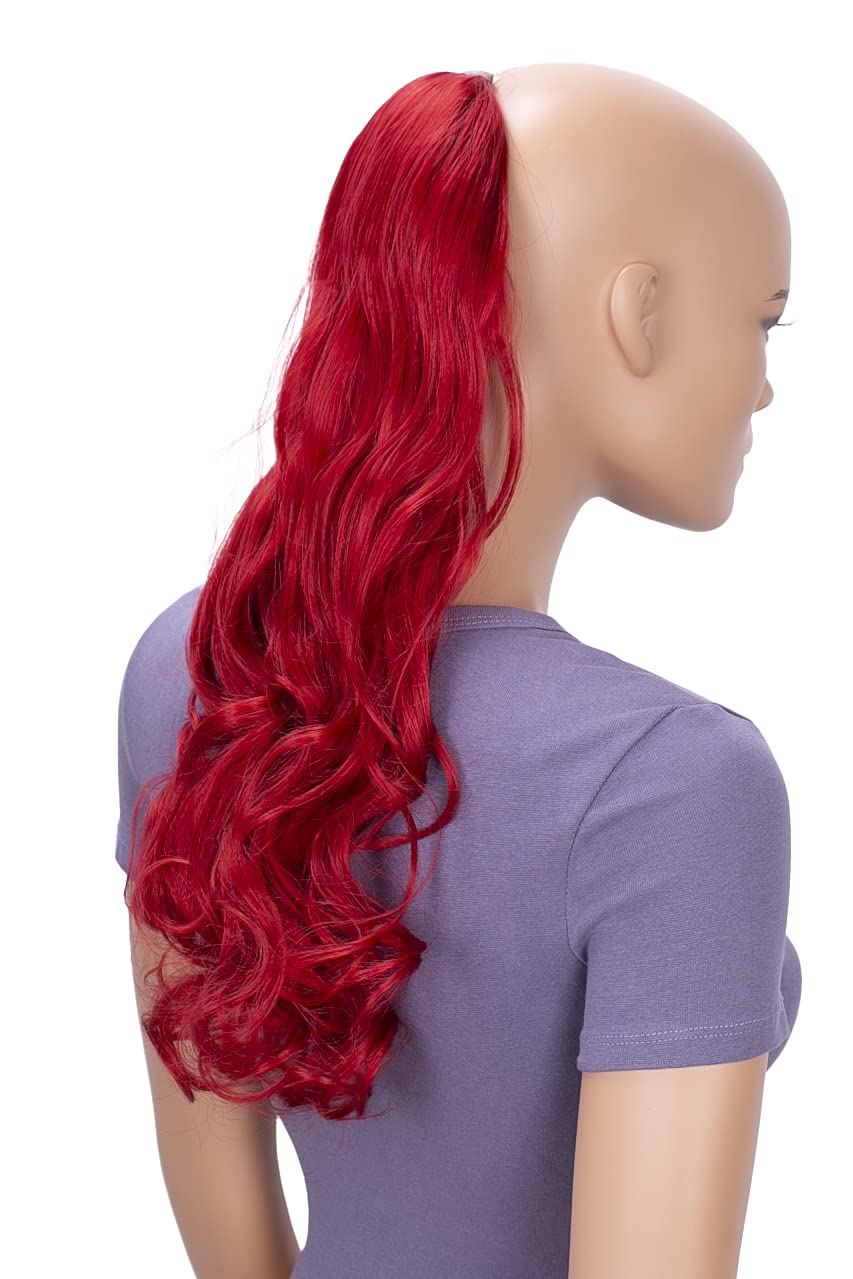 CAISHA 20" Hairpiece Clip On Ponytail Extension Wavy Red HC22-1 — image 1