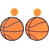 Adoshine Football Earrings for Women Dangle Cool Punk Football Baseball Basketball Sports Earrings Lightweight Rugby Soccer Statement Earring Sport Lover Jewelry Gift