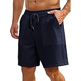 LIFROWI Mens Shorts Casual for Summer Beach Cotton Drawstring Stretch Twill Chino Golf Shorts Elastic Waist with Pockets