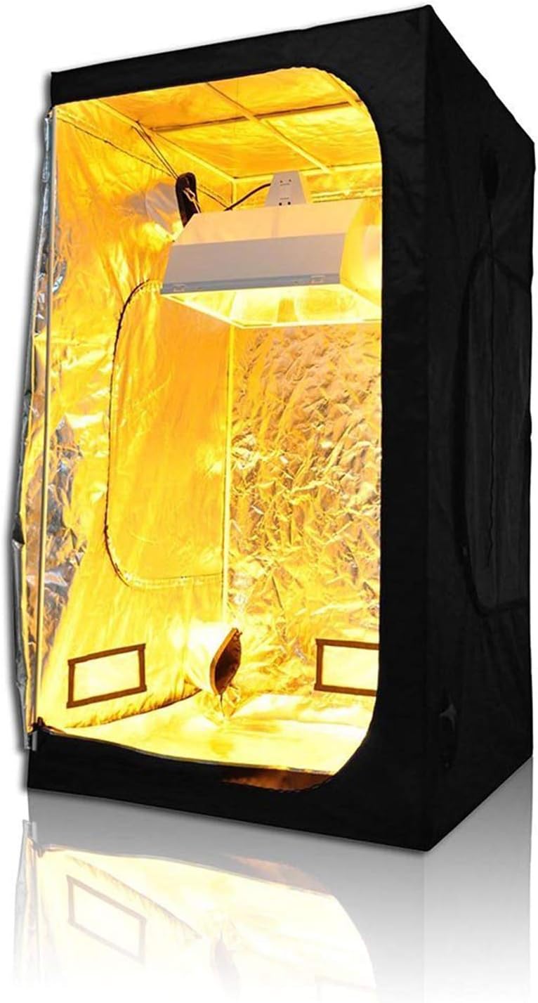 SunStream Hydroponic 4X4 FT Grow Tent for Indoor Seedling Plant Growing Water-Resistant 120cmx120cmx200cm (48"x48"x80") LightProof 600D Oxford Mylar Grow Tents