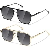 MASDUN Retro Oversized Square Polarized Sunglasses for Women Men Vintage Shades UV400 Classic Metal Sun Glasses