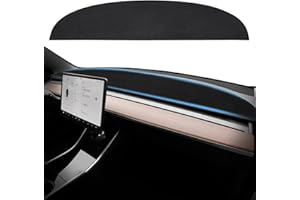 Nanaholy Dash Cover for Tesla Model Y Model 3 Accessories Dashboard Cover Dash Mat Plastic Interior Complements Protection for Tesla Model Y 2024 2023-2020 and Model 3 2023-2017 (Black-My&M3)