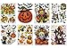 Gift Boutique Halloween Window Clings Decorations Decals 8 Pack Tombstone Haunted House Pumpkin Ghost Bats Skulls Cat Witch Owl Trick or Treat Kids Party Accessories