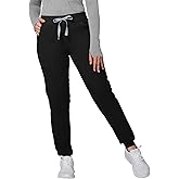 Kitmaz Medical Scrub Pants for Women - Mid Rise 4-Way Stretch Anti-Wrinkle Slim Fit Jogger Pants, Drawstring & 5 Pockets