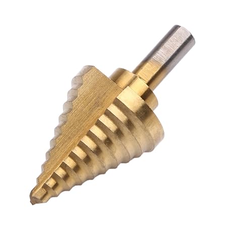 Generic StepTitanium 1/4-1-3/8 Cone Drill Hole Cutter BitTool Triangular Shank High Speed Steel Drill Bench Drill Water Cooling