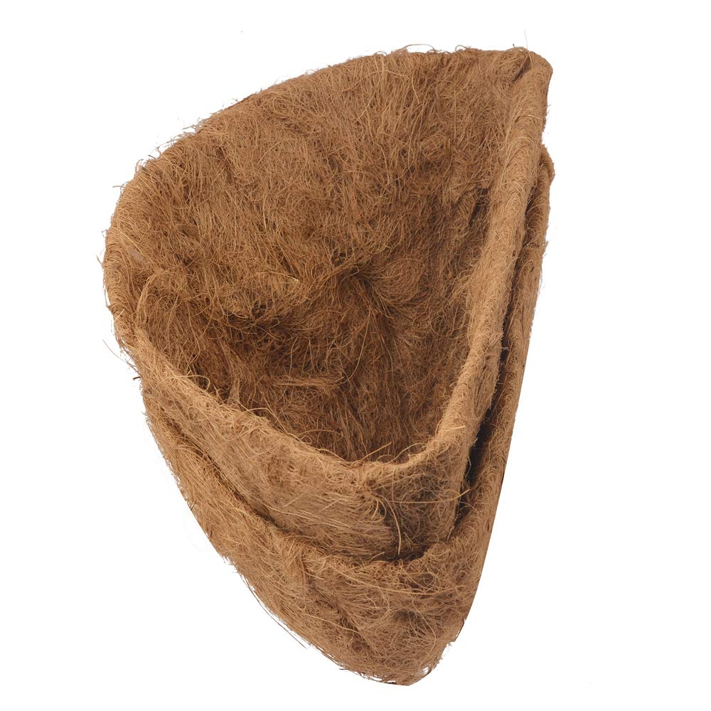 Joen Half Round Coco Planter Replacement Liners for Wall Hanging Basket 16 inch(2 Pack),Natural Brown