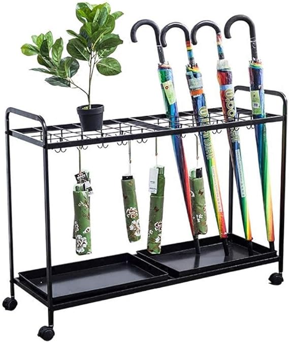 Umbrella Rack Rectangular Metal Umbrella Holder Stand with Drip Tray