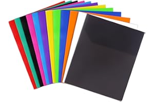 Feosky 12pcs Plastic Folders with Pockets, Heavy Duty Plastic Two Pocket Folder, File Pocket Folders for Office and School, Letter Size, 12 Assorted Colors