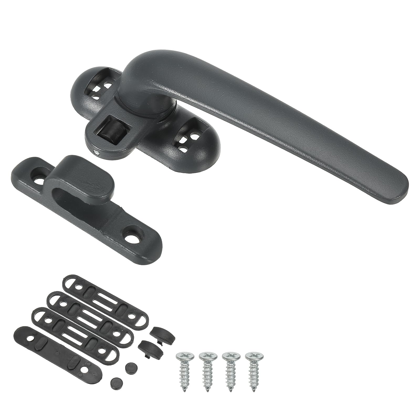 PATIKIL Aluminum Alloy Window Handle, Casement Window Lock Internal and External Sliding Door Window Handle Locks for Vertical & Horizontal Sliding Windows Security, Grey (Right Hand)