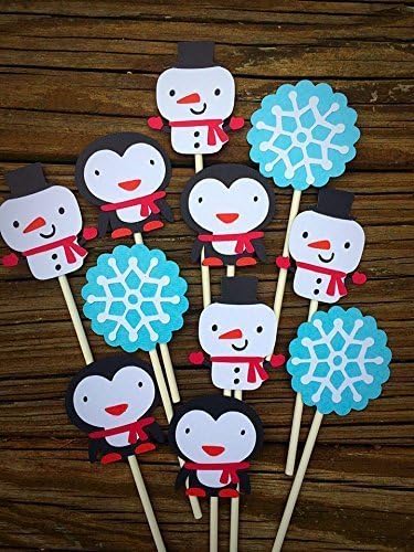 12 Winter Wonderland Themed Cupcake Toppers