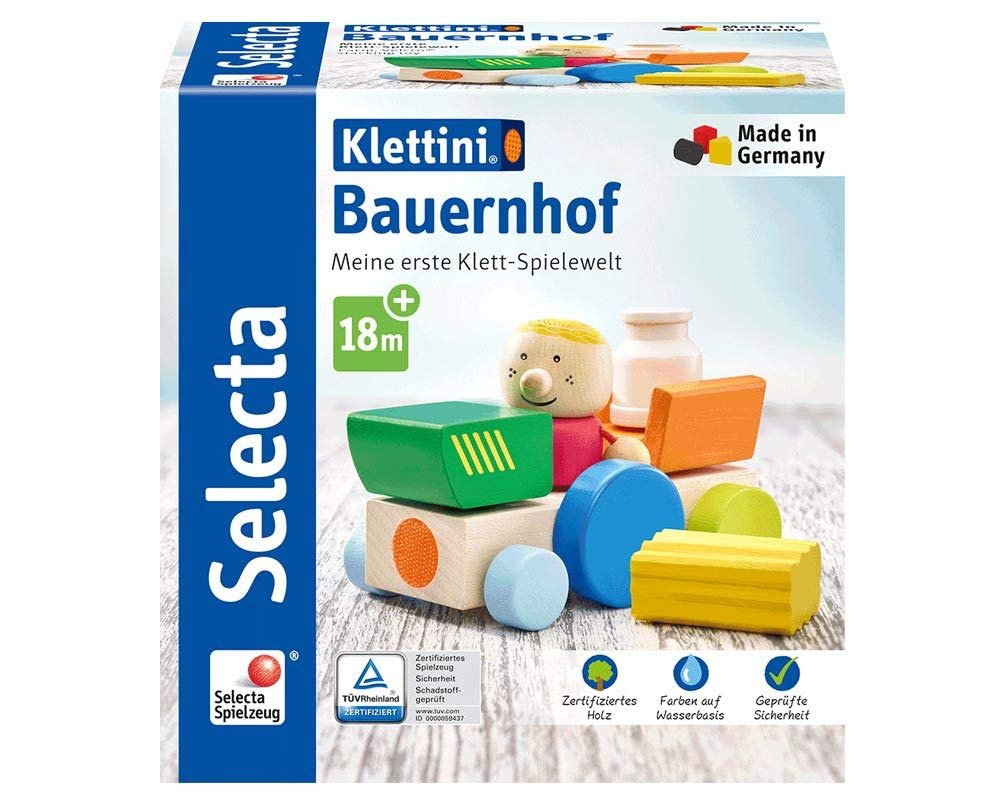 Selecta 62076 Klettini Farm Velcro Stacking Toy, 7 Pieces, Colourful