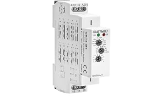 GUETNEU Relay 12V, Timer Relay Delay Off Trigger, Off Delay Timer with 10 Function Choices, Wide Voltage Multifunctional Relays for Electric Appliances, XS-SJ-M1-AC/DC12V~240V, 35mm DIN Rail Mounting