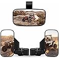 RANSOTO UTV Side Rear view Mirror And Center Mirror for 1.6" to 2" Bar Compatible with Polaris RZR Ranger Can-Am Maverick Commander Yamaha Rhino Kawasaki Teryx Honda Pioneer Talon Arctic Cat ZForce