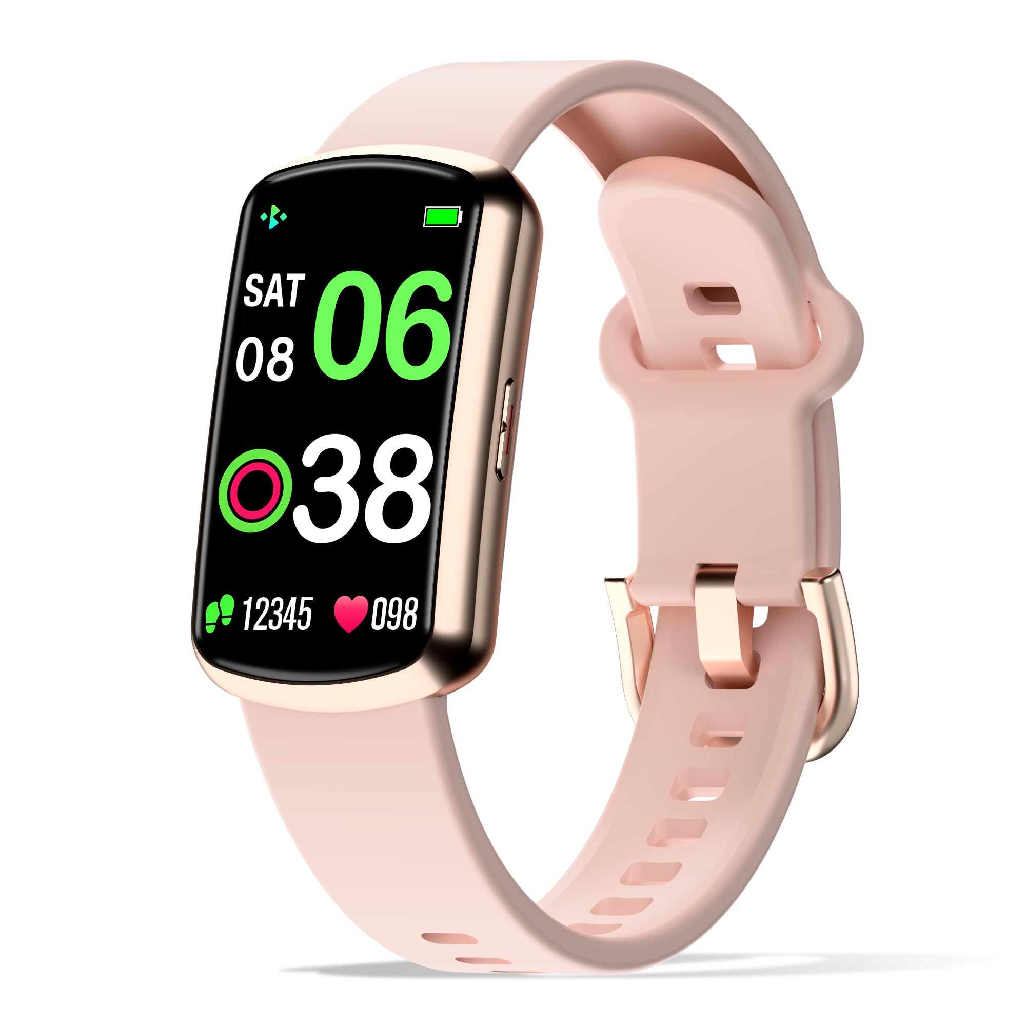 Photo 1 of Health Fitness Tracker with 24/7 Heart Rate, Smart Watch with Blood Pressure and Blood Oxygen Monitor, Bulit-in 120+ Sport Mode, Sleep Tracking Waterproof Activity Tracker for Women Men (Pink)