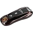Jaronx Compatible with Porsche Key Fob Cover for Cayenne Panamera 2018-2024, Carrera Taycan Accessories 2020-2024 (Mahogany Metallic-New)