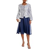 Women's 2 Piece Dress Church Suits with Jacquard Embroidery Mother Gifts Special Occasion Wedding Party Formal Evening Dress