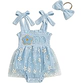 FYBITBO Baby Girl One Birthday Outfit Floral 1st Birthday Cake Smash Romper Dress Sleeveless Onesie Birthday Clothes