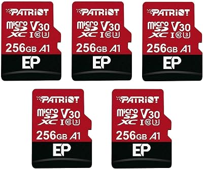 Patriot EP A1 256GB Micro SD Card for Android 4K Video V30 PEF256GEP31MCX 5 Pack