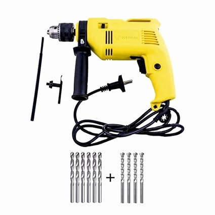 Buildskill BED2100 230V Impact Drill with Bit (Yellow and Black, 14-Pieces)