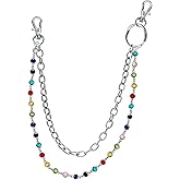 CHARMONLINE Layered Pants Chain Biker Wallet Chains Layered for Men Women Rhinestone Wallet Chain Pants Keychain Durable Hip Hop Accessory for Jeans Belts