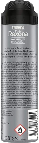 Rexona Men Maximum Protection Spray Power Antiperspirant 48hr Sweat Odour 150ml view 3