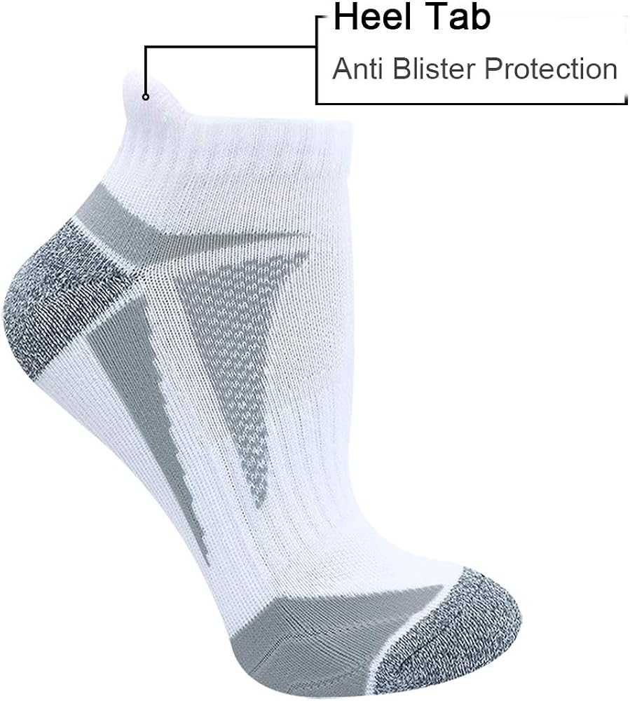AKOENY Women's Performance Athletic Running Socks, White, Size 9-11, 6 Pack: Clothing