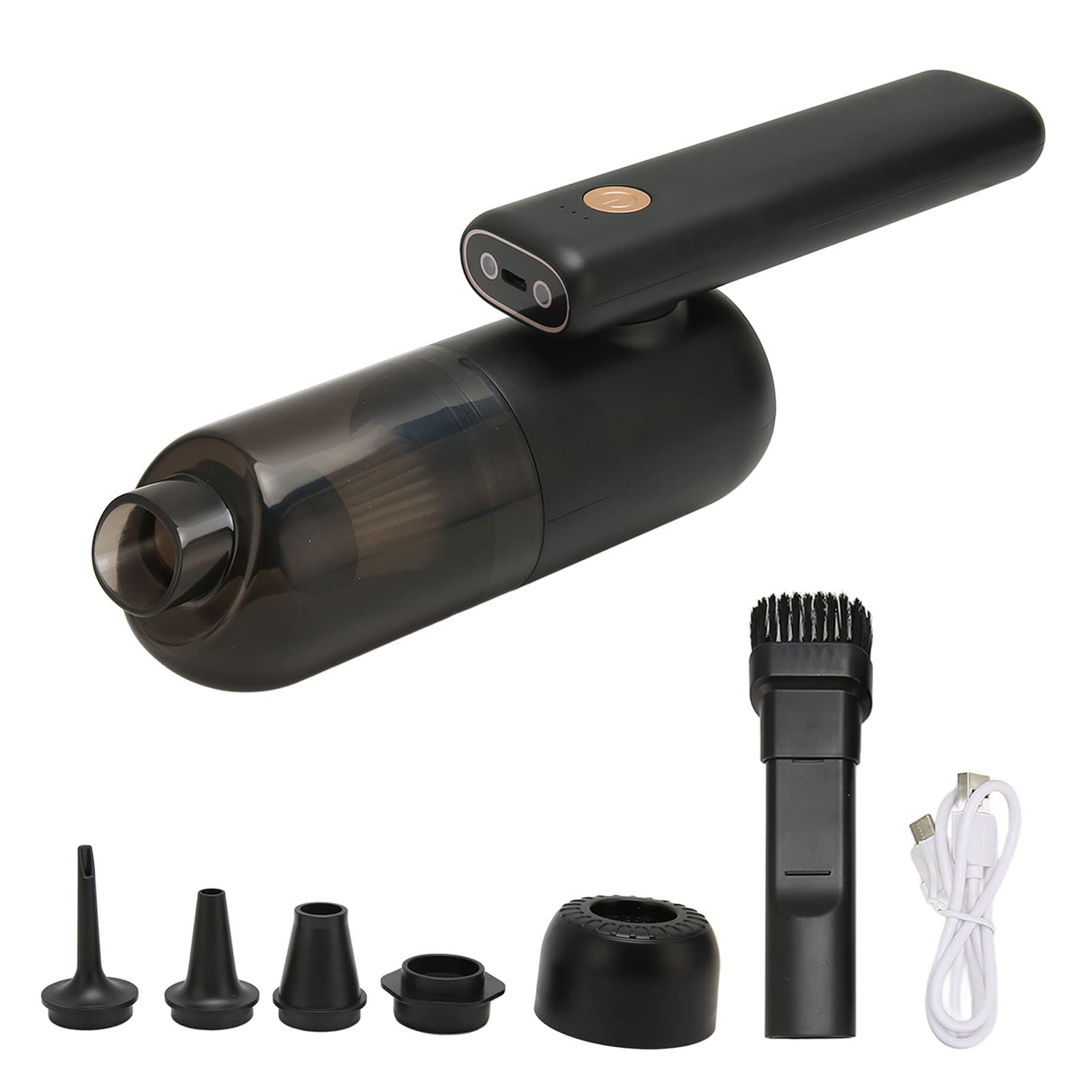 ciciglow Compressed Air Duster,Rechargeable Cordless Air Duster,Portable Handheld Cordless Car Hoover,Mini Keyboard Cleaner Kit,with 5 Nozzles for Laptop,Keyboard, Electronics,Home Cleaning