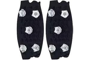 Ice Snow Grips Over Shoe/Boot, 5-Claw Outdoor Anti-Skid Shoe Covers Winter Ice Snow Spikes Grips for Hiking, Climbing