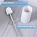 Toilet Brush And Holder Stainless Steel, HOMTOYOU Length Handle Toilet Bowl Brush Scrubber Set With Durable Bristles And Sturdy Stand For Toilet And Bathroom (White And Black 2 Pack)