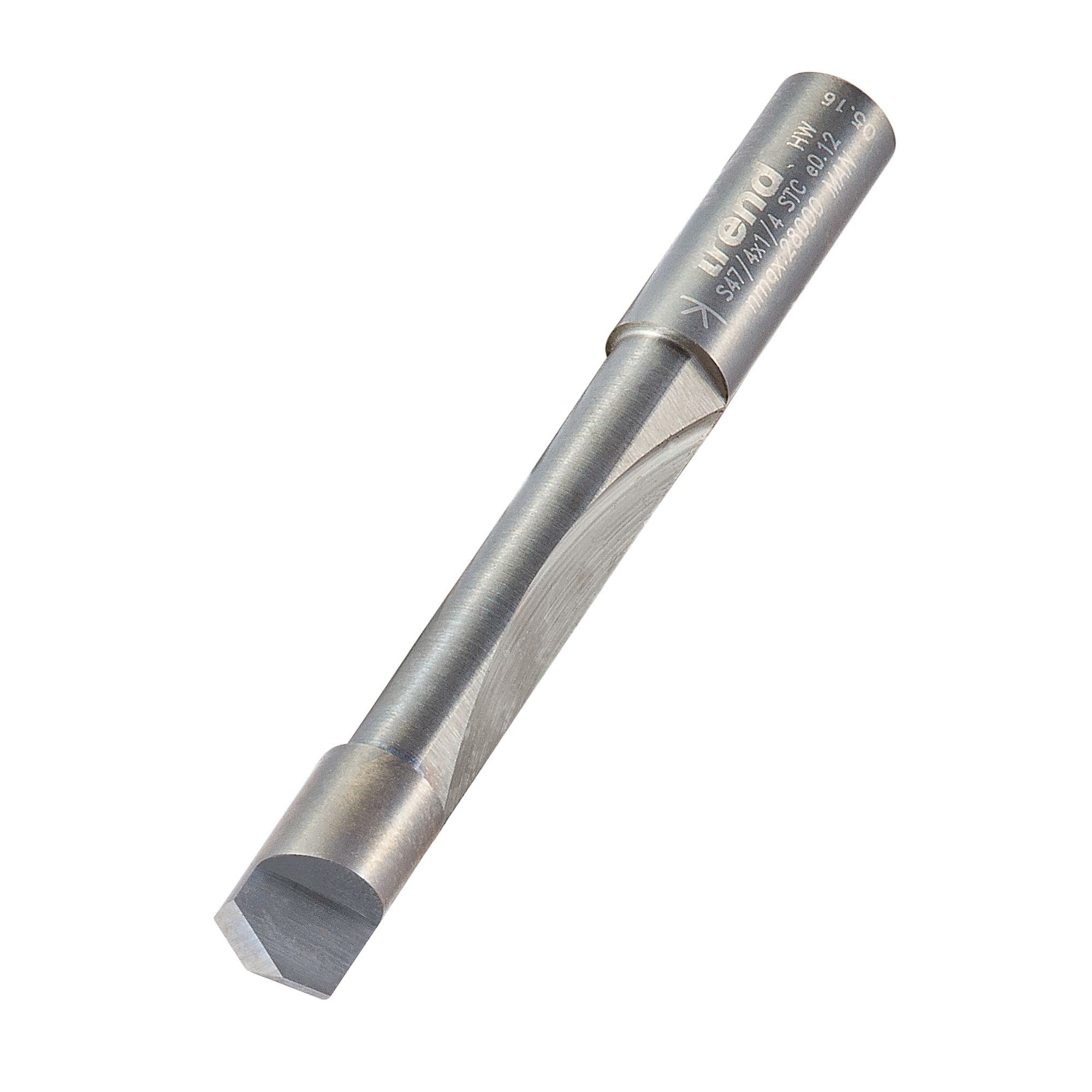 Trend Professional Pierce and Trim Cutter, 6.3mm Diameter, 1/4 Inch Shank, 20mm Cut Length, Single Flute, Solid Carbide, S47/4X1/4STC