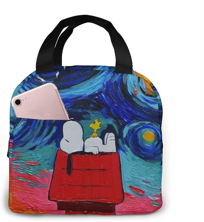 OAbear Snoopy beautiful starry sky Lunch Bag Insulated