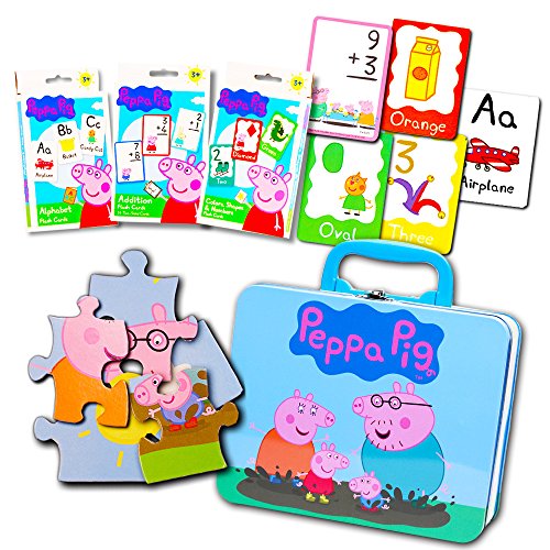 Peppa Pig Flash Card Set with Small Peppa Pig Lunch Box - 3 Pack Peppa ...