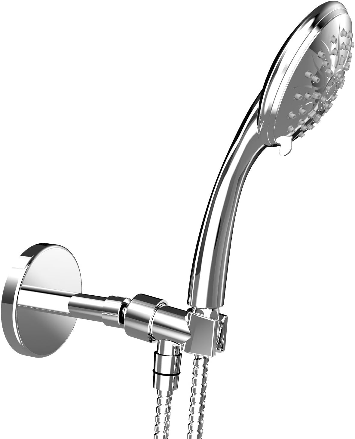 High Pressure Handheld Showerhead Kit, 4.5 Inches Ultra-Luxury 3 Functions Hand Held Shower Head with Hose, Adjustable Bracket - Powerful Shower against Low Pressure Flow [Premium Full-Chrome Finish]