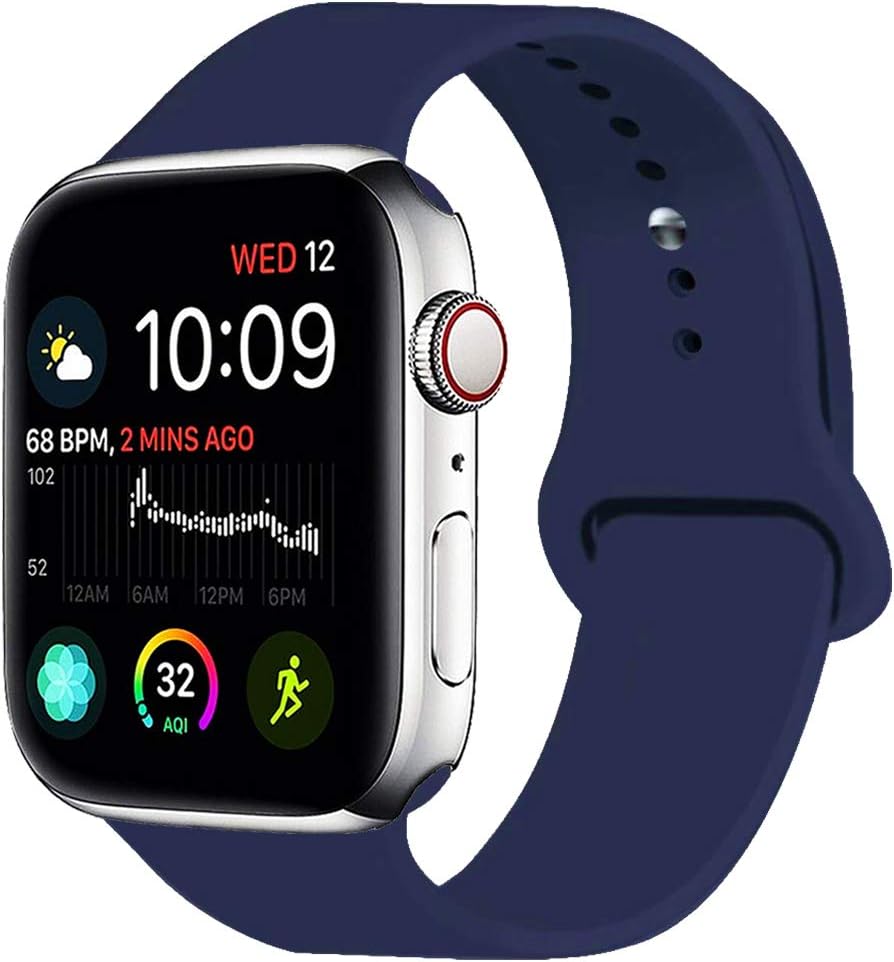 MOOLLY for Watch Band 38mm 40mm, Soft Silicone Watch Strap Replacement Sport Band Compatible with Watch Band Series 5 Series 4 Series 3 Series 2 Series 1 Sport & Edition (Cobalt Bule, 40mm(38mm) M/L)