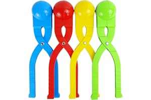 QMET 4 Pack Snowball Maker for Kids, Large Snow Ball Maker Mold - Snow Ball Toys Games with Handle for Kids Outdoor Indoor Winter Snowball Fight Maker Tool Clip