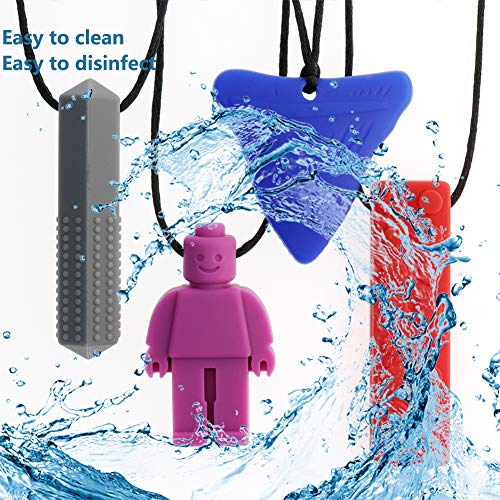 tuxepoc sensory toys for kids with autism,Sensory Chew Necklaces for Kids,Autism/ADHD/Special Needs, BPA Free Silicone Baby Teether, Biting,Oral Motor Chew