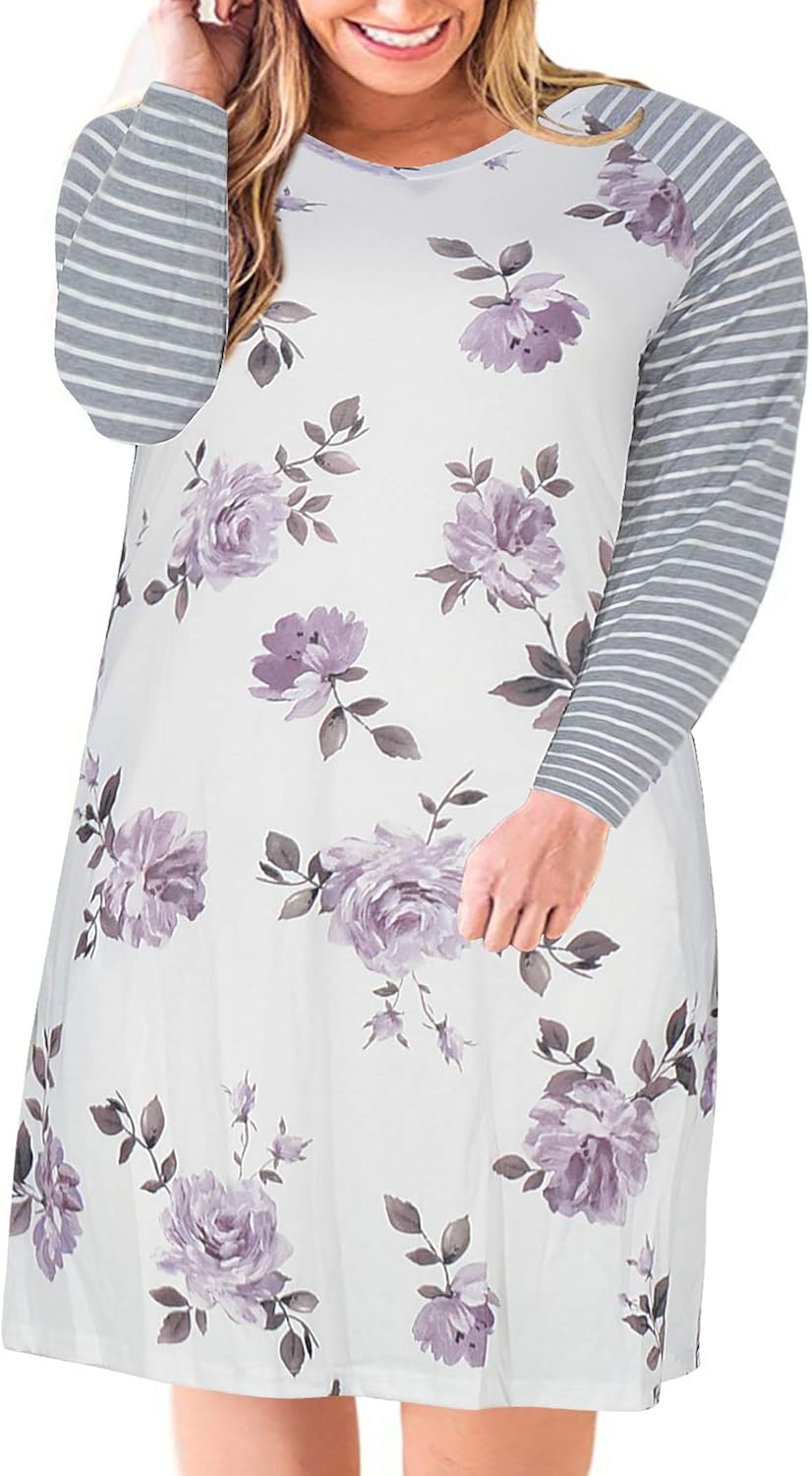 striped t shirt dress plus size