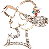 Zeshimb Rhinestone Brooch Pin Abstract Colorful Crystal Avatar Brooch Funny Lady Face Lapel Pin Wedding Bridal Bouquet Corsage Brooch Jewelry for Women Girls