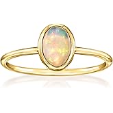 Ross-Simons Bezel-Set Opal Ring in 14kt Yellow Gold