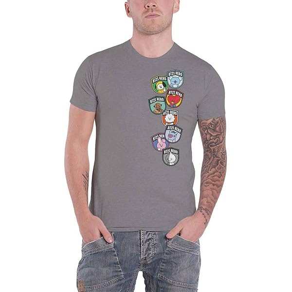 Amazon.com: Official Bt21 T Shirt Bts Faces K-Pop Koya Shooky Mang