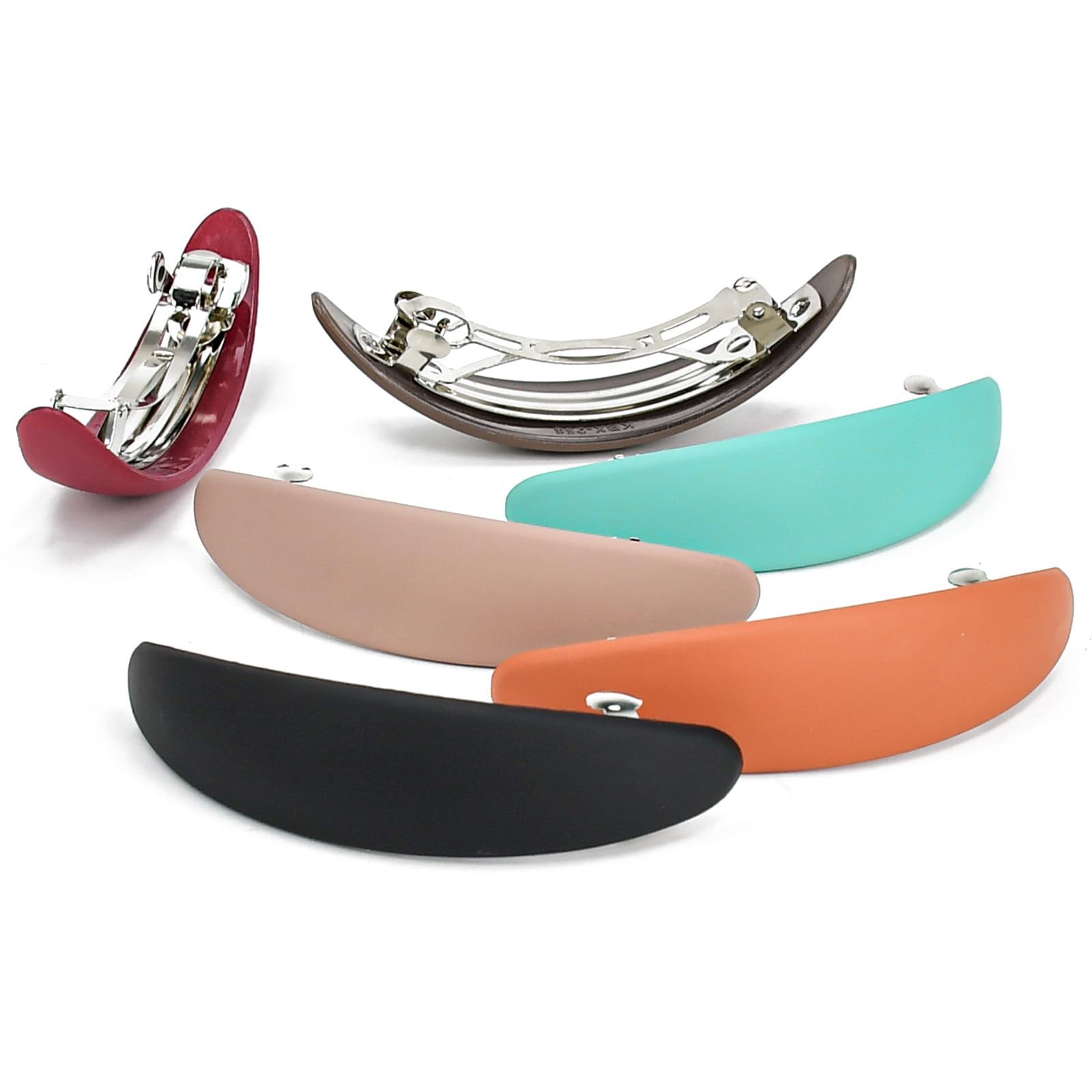 STCRERAG 6 Pcs Matte Barrette Hair Barrettes, French Colored Hair Clips for Women - Matte Hair Clips Spring Barrette Ponytail Holders for Fine Medium Thick Hair
