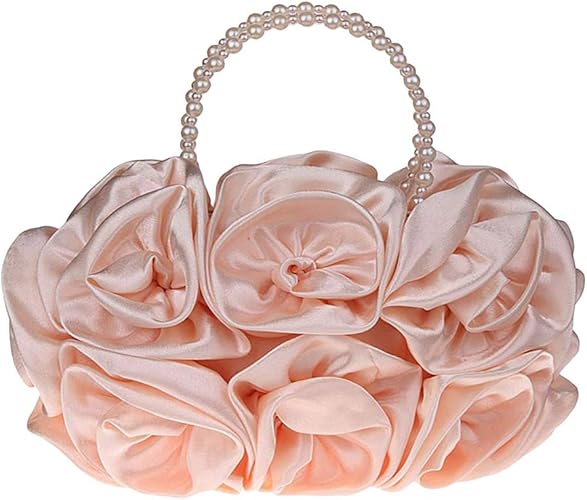 TENDYCOCO Abendtasche Rose Flower Brauthandtasche mit Perlengriff für