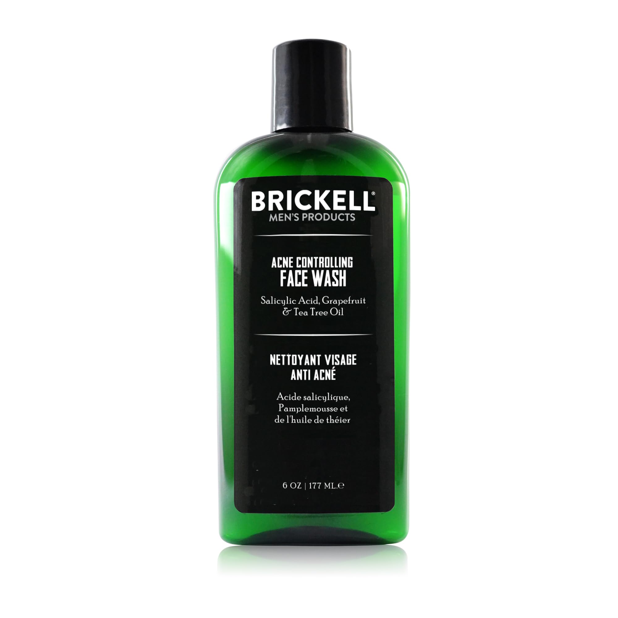 Brickell Men's Acne Controlling Face Wash for Men, Natural and Organic Acne Face Wash to Cleanse Skin and Eliminate Acne, Clears Breakouts, 2% Salicylic Acid, 177 ml