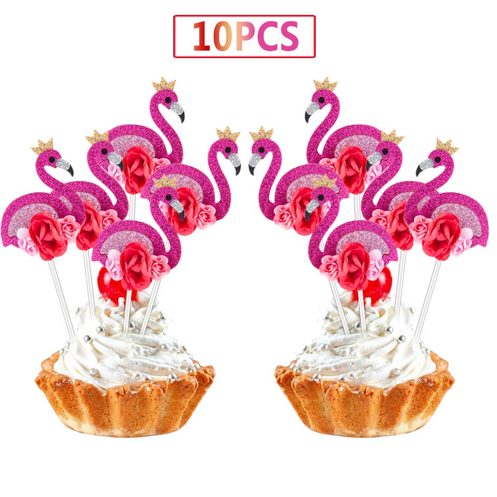 Fete Prenatale Lot De 10 Decorations De Gateau Flamant Rose 3d Pour Decoration De Cupcakes Couleurs Paillettes Decoration De Gateau Pour Fete Danniversaire Mariage Cuisine Maison Patisserie Dwteam In