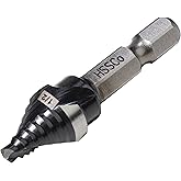 Jerax tools M35 HSS 1/2 Inch Step Drill Bit, Single Size Unibit with Double Spiral Flutes for Drilling Small Holes on Stainless Steel, Metal, Wood, Plastic