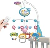 Aolso Baby Crib Toy Star Mobile Music Lights Remote Timer Blue