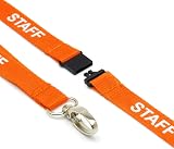 CKB LTD Orange Staff Lanyards Breakaway Safety Lanyard 100 Pack view 3
