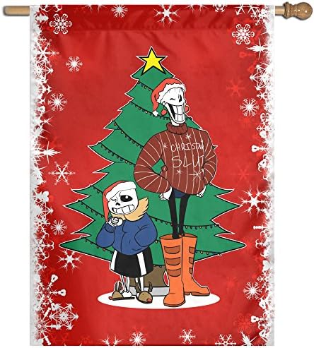 Decorative Bros Undertale Merry Christmas Garden Home Yard Flag Banner