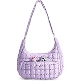 BAGSMART Crossbody Hobo Bag for Women with Adjustable Strap, Quilted Puffy Purses for Women Fluffy Compact Shoulder Handbag