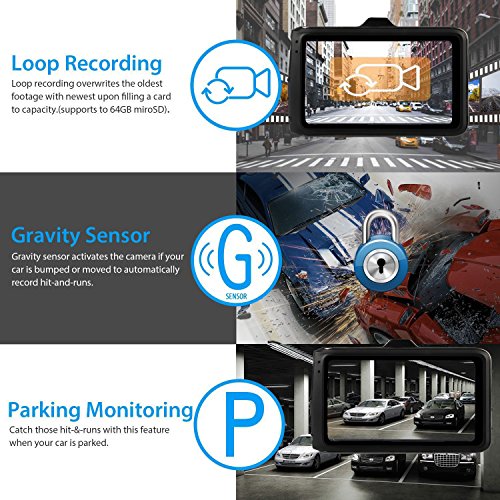Dash Cam,Hliwoynes 3.0" Screen,170 Degree Wide Angle,Full HD 1080P, Car dashboard Camera, Vehicle On-dash Video Recorder Camcorder with G-Sensor, Loop Recording,Night Vision (Upgraded version-HD)